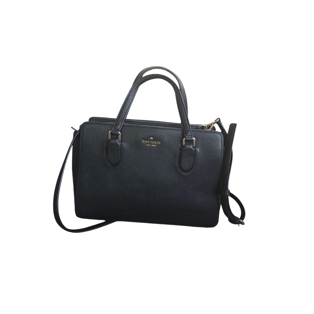 Kate Spade Quiet Luxury Black Structured Satchel Crossbody Top Handle Bag - Picture 2 of 14